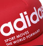 adidas メッシュキャップ レッド: フロントプリント