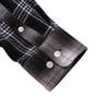 H by FIGER マルチパターンチェック長袖B.Dネルシャツ ブラック×グレー: 袖口アジャストボタン