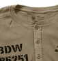 BUNDESWEAR ワッフルヘンリーTシャツ カーキ: ネック裏