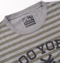 ZOO YORK ボーダーTシャツ チャコール×モクグレー: ネック裏