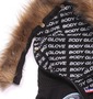 BODY GLOVE ファー付ワッフルパーカー ブラック: ファー取外し可能