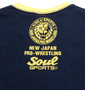 SOUL SPORTS×新日本プロレス Tシャツ(半袖) ネイビー: バックプリント