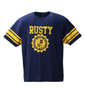 RUSTY 半袖Tシャツ ネイビー: