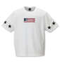 SHELTY 星条旗BOXロゴ刺繍半袖Tシャツ オフホワイト