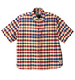 DICKIES チェック半袖シャツ レッド×ブルー: