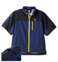 adidas golf フルジップウインドジャケット ネイビー: 袖取り外し可能（スナップ釦）