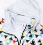 LE COQ SPORTIF ウインドジャケット アイスグレー×マルチ: 収納フード
