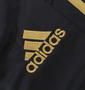 adidas ウォームアップハーフパンツ ブラック×ゴールド: フロント刺繍