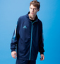 adidas ウォームアップジャケット ネイビー×ブルー: