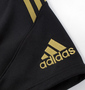 adidas ウォームアップハーフパンツ ブラック: フロント裾刺繍
