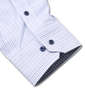 HIROKO KOSHINO HOMME マイターB.D長袖シャツ ホワイト×ブルー: 袖口アジャストボタン