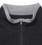 DESCENTE ハーフジップスムースシャツ ブラック: フロントジップ