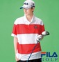 FILA GOLF ポロシャツ半袖 レッド×ホワイト