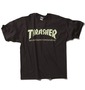THRASHER Tシャツ(半袖) ブラック×グリーン: