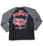 ROLLING STONES ラグランTシャツ(長袖) ブラック×チャコール: バックスタイル