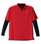 FILA GOLF ベア鹿の子半袖シャツ+ハイネック長袖Tシャツ レッド×ブラック:
