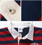 DICKIES ボーダーラガーポロシャツ(半袖) レッド×ネイビー: