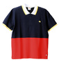 DICKIES 配色切替半袖ポロシャツ ネイビー×レッド: