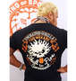 新日本プロレス 真壁選手SKULL FIRE too Sweet半袖Tシャツ ブラック: バックスタイル