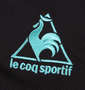LE COQ SPORTIF ハーフジップ半袖シャツ ブラック: 刺繍拡大