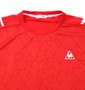 LE COQ SPORTIF ジャガードニット×ドライピンメッシュ半袖Tシャツ レッド: