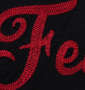FELIX THE CAT チェーン刺繍&プリント半袖Tシャツ ブラック×レッド: 刺繍拡大