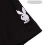 PLAYBOY カラー分解プリント&刺繍半袖Tシャツ ブラック: 左袖口刺繡