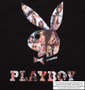 PLAYBOY カラー分解プリント&刺繍半袖Tシャツ ブラック:
