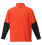 FILA GOLF ハーフジップ半袖シャツ+インナーセット オレンジ×ネイビー: バックスタイル
