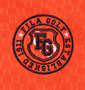 FILA GOLF ハーフジップ半袖シャツ+インナーセット オレンジ×ネイビー: 刺繍拡大