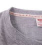EDWIN ワッフルフェルト刺繍長袖Tシャツ グレー:
