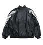 adidas STADIUMフェイクレザージャケット ブラック×オフホワイト: バックスタイル