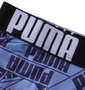 PUMA 2P RENUポリベアテープロゴAOPボクサーパンツ ブルー×ブラック: