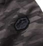 OUTDOOR PRODUCTS デュスポ×裏フィルム中綿キルトジャケット ブラック: 袖アップリケ