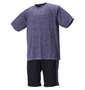 Mc.S.P DRYカチオン杢半袖Tシャツ+ハーフパンツ ネイビー×ブラック: