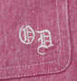 OUTDOOR PRODUCTS 綿麻ダンガリー半袖シャツ ピンク: 胸ポケット刺繡