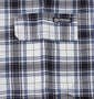 OUTDOOR PRODUCTS リップストップチェック半袖シャツ ネイビー: 左胸フラップポケット