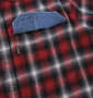 OUTDOOR PRODUCTS ビッグポケット長袖オンブレチェックシャツ レッド: 胸ポケット