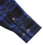 OUTDOOR PRODUCTS ワッペン付チェック長袖シャツ ブルー×ブラック: 袖口アジャストボタン