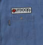 OUTDOOR PRODUCTS ワッペン付長袖ワークシャツ ブルー/デニム: 左胸ポケット