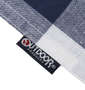 OUTDOOR PRODUCTS 綿麻ブロックチェック半袖シャツ ネイビー×ホワイト: 右サイドピスネーム