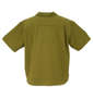 ROOT THREE ポリストレッチオープンカラー半袖シャツ カーキ: バックスタイル