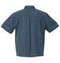 OUTDOOR PRODUCTS チェック半袖シャツ ブルー×ネイビー: バックスタイル