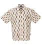 OUTDOOR PRODUCTS ブロードプリント半袖オープンカラーシャツ ベージュ: