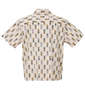OUTDOOR PRODUCTS ブロードプリント半袖オープンカラーシャツ ベージュ: バックスタイル