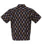 OUTDOOR PRODUCTS ブロードプリント半袖オープンカラーシャツ ブラック: バックスタイル