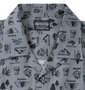 OUTDOOR PRODUCTS ブロードプリント半袖オープンカラーシャツ ブルーグレー: