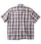 OUTDOOR PRODUCTS チェックオープンカラー半袖シャツ ベージュ系: バックスタイル