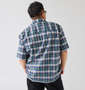 OUTDOOR PRODUCTS チェックオープンカラー半袖シャツ ネイビー系: