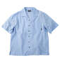 OUTDOOR PRODUCTS 綿麻半袖オープンカラーシャツ サックス: